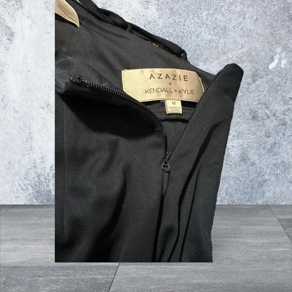 AZAZIE Kendall & Kylie Style: Lace-Up Back Mesh Midi Dress - NWT - Navy - Picture 5 of 5